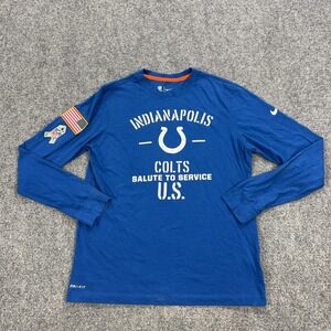 Indianapolis Colts Shirt Mens Medium Blue NFL Football Salute To Service Nike